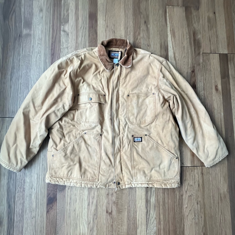 Big Smith Canvas Work Chore Farm Field Tan Jacket Men’s Sz 2XL Heavy Duty Lined